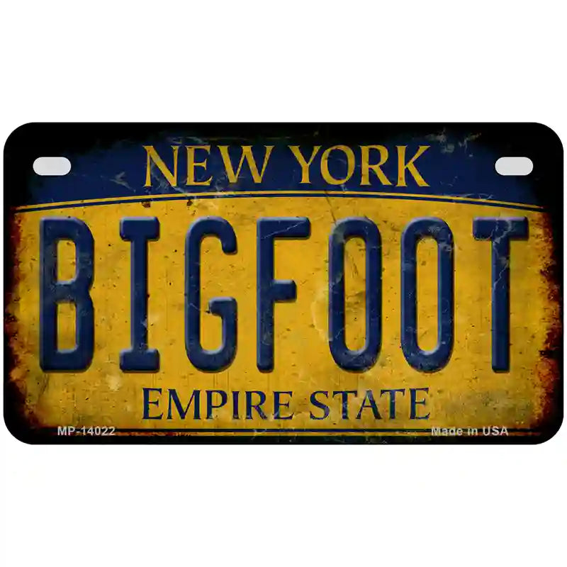 Bigfoot New York Novelty Metal License Plate Tag 7" x 4" Motorcycle (MP)