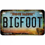 Bigfoot North Dakota Novelty Metal License Plate Tag 7" x 4" Motorcycle (MP)
