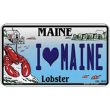 I Heart Maine Lobster Novelty Metal License Plate 7" x 4" (MP)