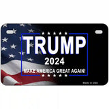 Trump 2024 Flag | Black Novelty Metal License Plate 7" x 4" (MP)