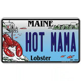 Hot Mama Maine Lobster Novelty Metal License Plate 7" x 4" (MP)