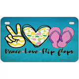 Peace Love Flip Flops Novelty Metal License Plate 7" x 4" (MP)