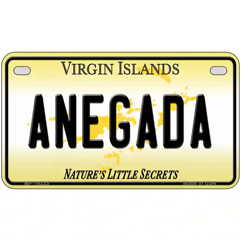 Virgin Islands Anegada Novelty Metal License Plate 7" x 4" Motorcycle (MP)