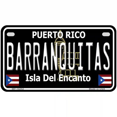 Barranquitas Puerto Rico Black Novelty Metal License Plate 7" x 4" (MP)