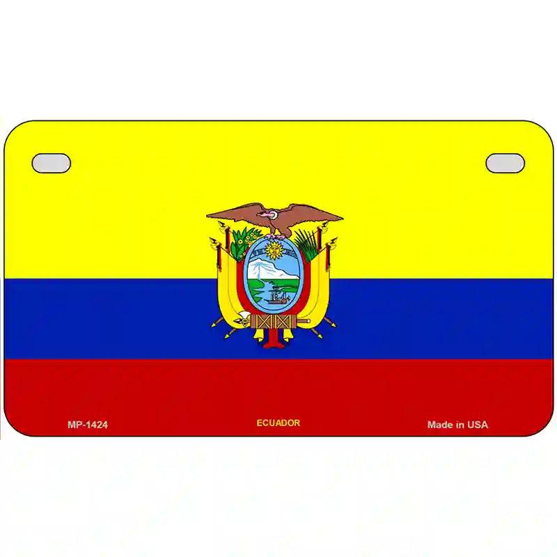 Ecuador Flag Metal Novelty License Plate 7" x 4" (MP)