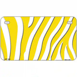 Yellow White Zebra Metal Novelty License Plate 7" x 4" (MP)