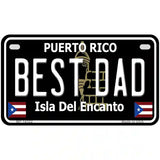 Best Dad Puerto Rico Black Novelty Metal License Plate 7" x 4" (MP)