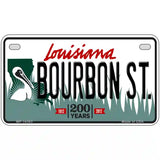 Bourbon St Louisiana Novelty Metal License Plate 7" x 4" (MP)