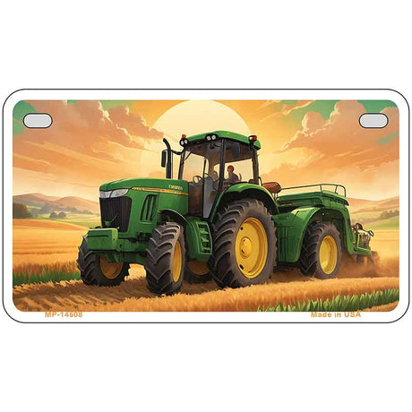 Tractor Sunset Novelty Metal License Plate LP-14508
