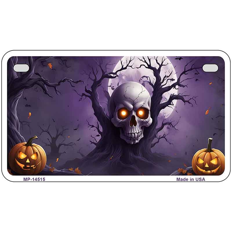 The Haunted Skull Tree Novelty Metal License Plate LP-14515