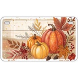 Autumn Pumpkins & Leaves Novelty Metal License Plate LP-14516