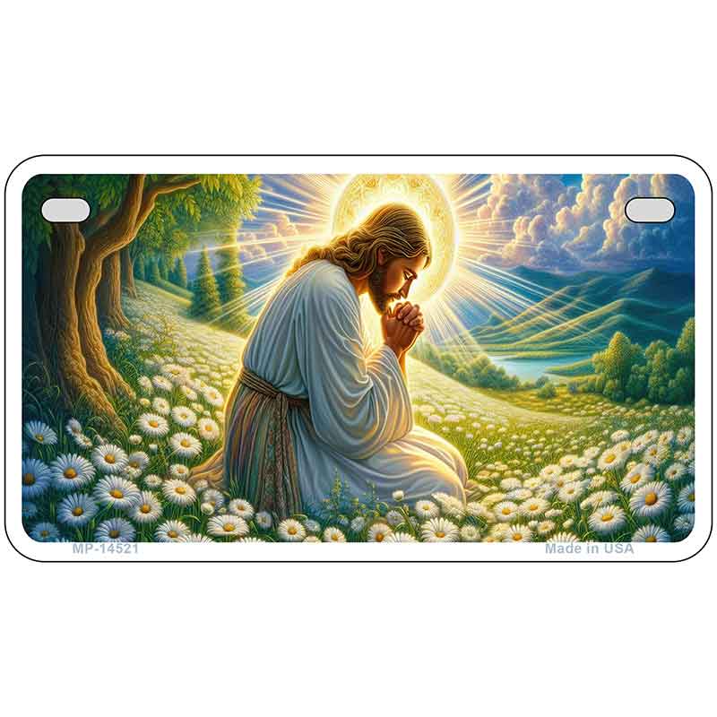 Jesus Praying Novelty Metal License Plate LP-14521