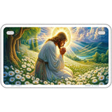 Jesus Praying Novelty Metal License Plate LP-14521