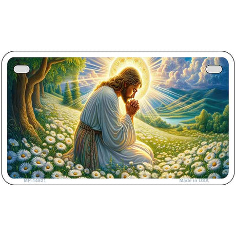 Jesus Praying Novelty Metal License Plate LP-14521