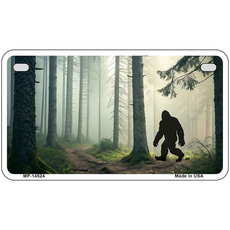 Bigfoot Silhouette Forest Novelty Metal License Plate LP-14524