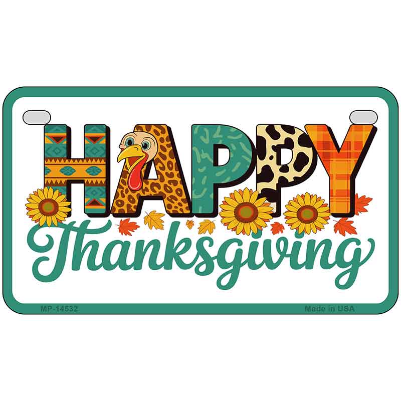 Happy Thanksgiving Novelty Metal License Plate LP-14532