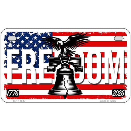 Freedom Liberty Bell Novelty Metal License Plate LP-14547 7" x 4" Motorcycle (MP)