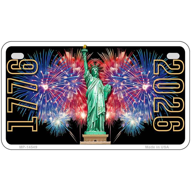 Lady Liberty Fireworks Novelty Metal License Plate LP-14549 7" x 4" Motorcycle (MP)