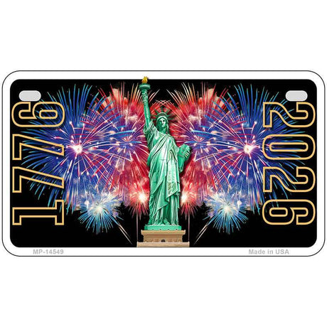 Lady Liberty Fireworks Novelty Metal License Plate LP-14549 7" x 4" Motorcycle (MP)