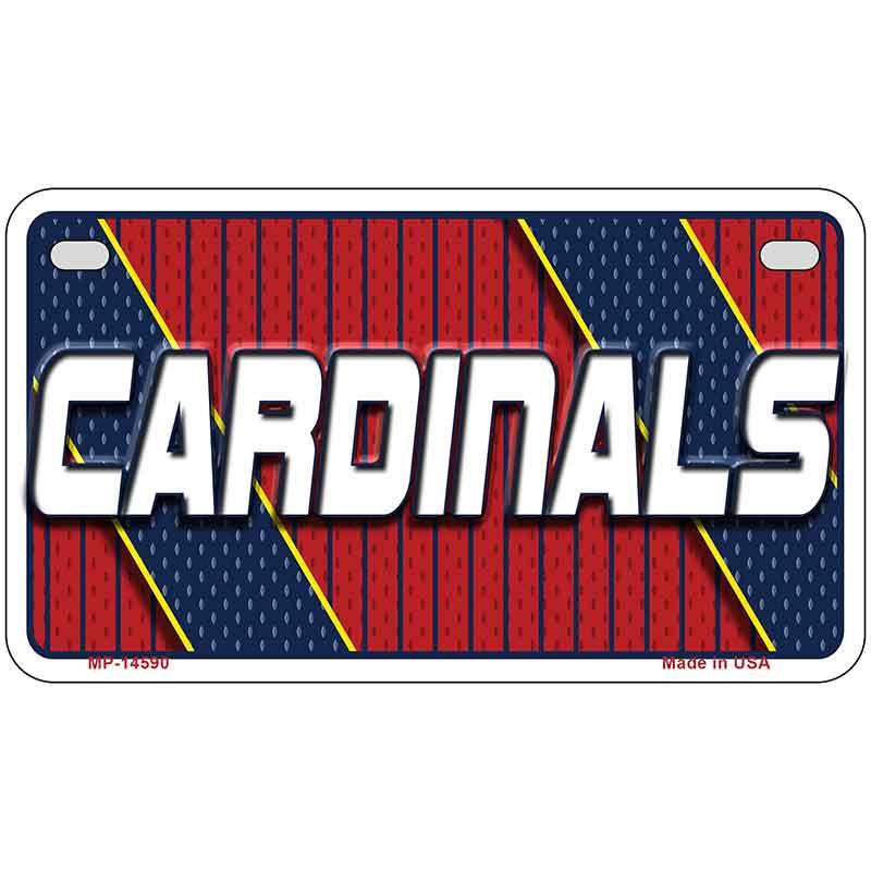 License plate with 'Cardinals' text on a red and blue background
