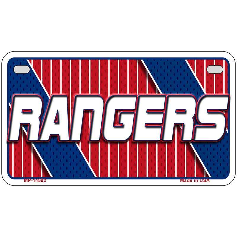 RANGERS Graphic Novelty Metal License Plate LP-14592 7" x 4" Motorcycle (MP)