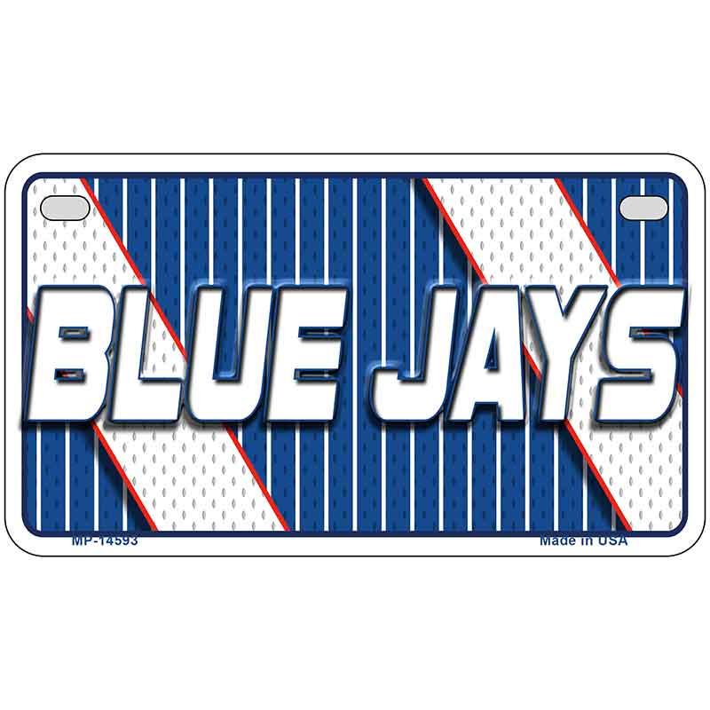 BLUE JAYS Graphic Novelty Metal License Plate LP-14593 7" x 4" Motorcycle (MP)