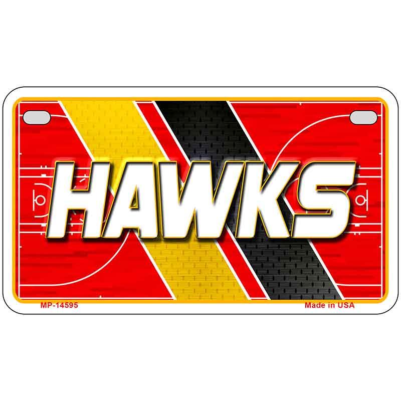 HAWKS Graphic Novelty Metal License Plate LP-14595 7" x 4" Motorcycle (MP)