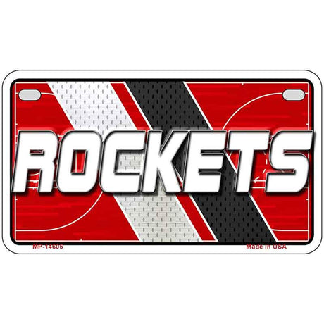 Metallic license plate with 'BLAZERS' text on a red, black, and white background