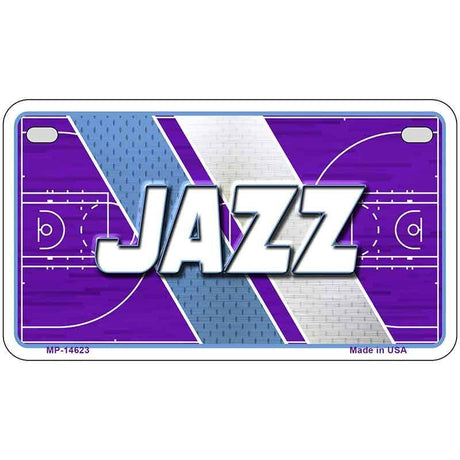License plate with 'JAZZ' text on a basketball court design background