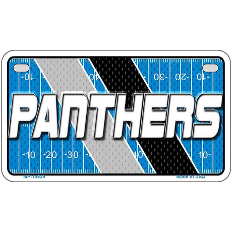 License plate with 'PANTHERS' text on a football field design