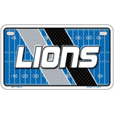 License plate with 'LIONS' text on a football field design