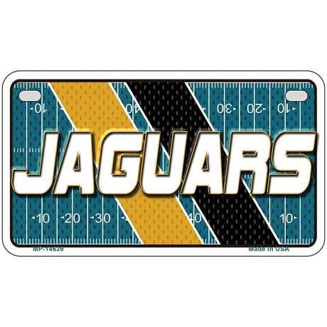License plate with 'Jaguars' text on a football field design