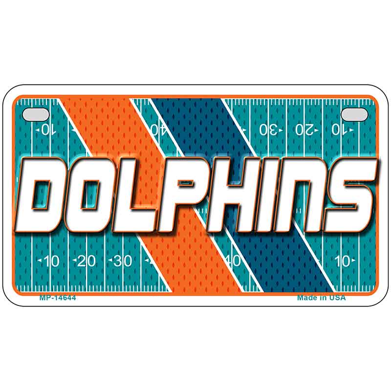 DOLPHINS Graphic Novelty Metal License Plate LP-14644