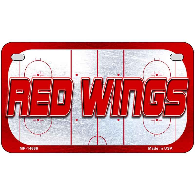 RED WINGS Graphic Novelty Metal License Plate LP-14666 7" x 4" Motorcycle (MP)