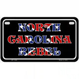 North Carolina Rebel Metal Novelty License Plate 7" x 4" (MP)