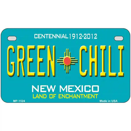 Green Chili New Mexico Metal Novelty License Plate 7" x 4" (MP)