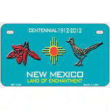 Red Chili & Road Runner New Mexico Teal Novelty Metal License Plate 7" x 4" (MP)