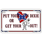 Heart In Dixie Metal Novelty License Plate 7" x 4" (MP)