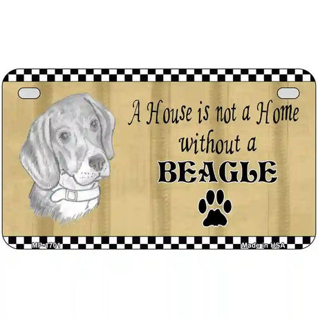 Pencil Sketch Beagle Metal Novelty License Plate 7" x 4" (MP)