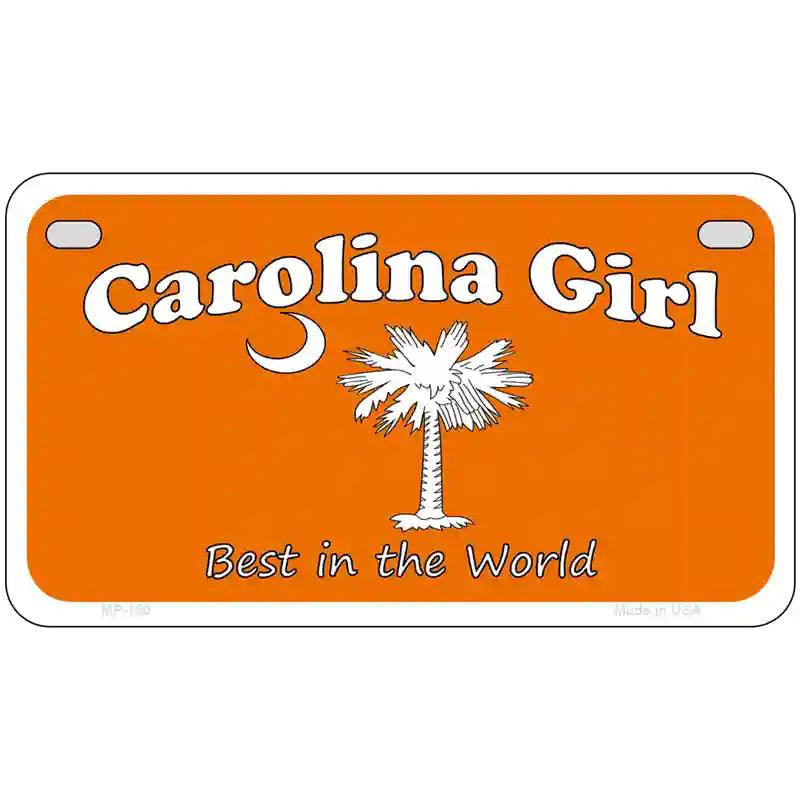 Carolina Girl Orange Metal Novelty License Plate 7" x 4" (MP)