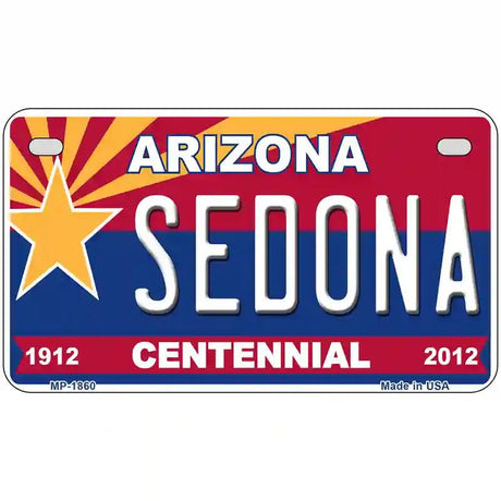 Arizona Centennial Sedona Metal Novelty License Plate 7" x 4" (MP)
