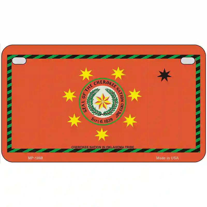 Cherokee Nation Flag Metal Novelty License Plate 7" x 4" (MP)