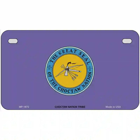 Choctaw Nation Flag Metal Novelty License Plate 7" x 4" (MP)