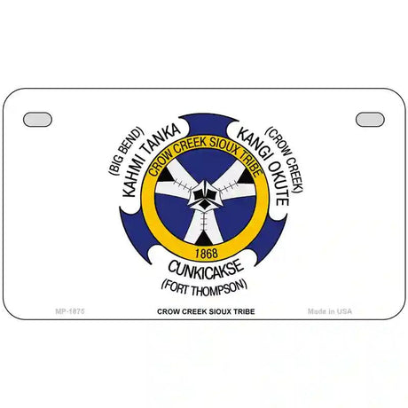 Crow Creek Sioux Tribe Flag Metal Novelty License Plate 7" x 4" (MP)