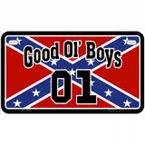 Good Ol Boys Confederate Flag Metal Novelty License Plate 7" x 4" (MP)