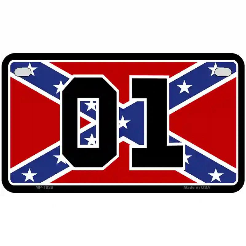 Confederate Flag 01 Metal Novelty License Plate 7" x 4" (MP)