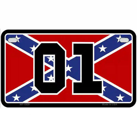 Confederate Flag 01 Metal Novelty License Plate 7" x 4" (MP)
