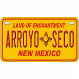 Arroyo Seco Yellow New Mexico Novelty License Plate 7" x 4" (MP)