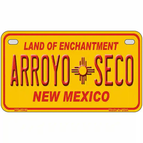 Arroyo Seco Yellow New Mexico Novelty License Plate 7" x 4" (MP)