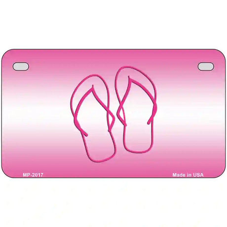 Flip Flops Pink Metal Novelty License Plate 7" x 4" (MP)